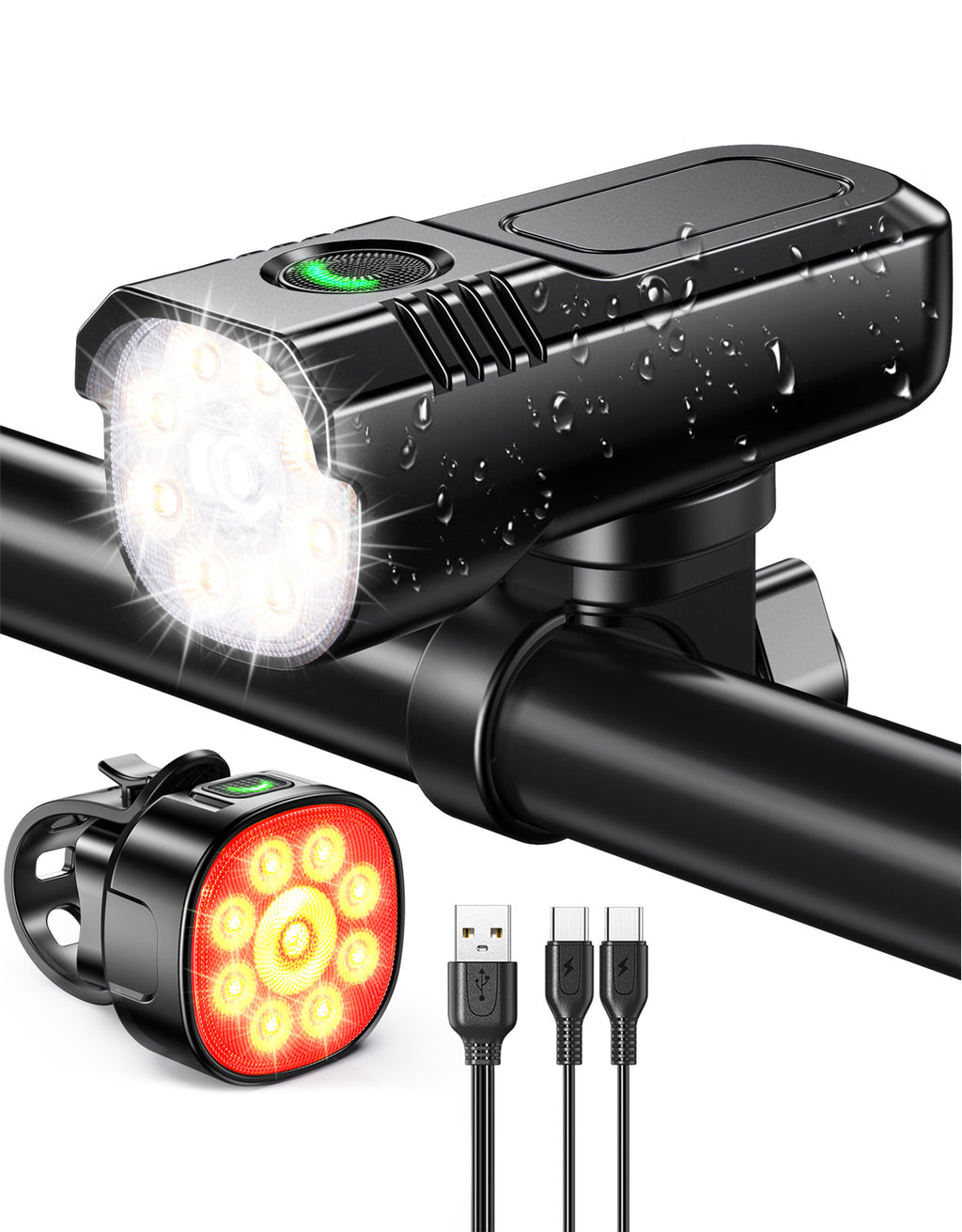 Zewdov High Lumen Super Bright Bike Lights for Night Riding
