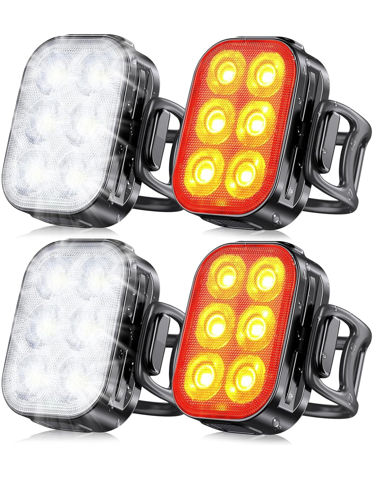 Zewdov Bike Lights Set, USB Rechargeable Front and Rear Bicycle Lights for Night Riding – Waterproof LED Safety Light