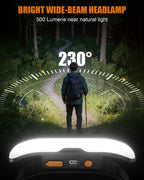 BRIGHT WIDE-BEAM HEADLAMP
500 Lumens near natural light