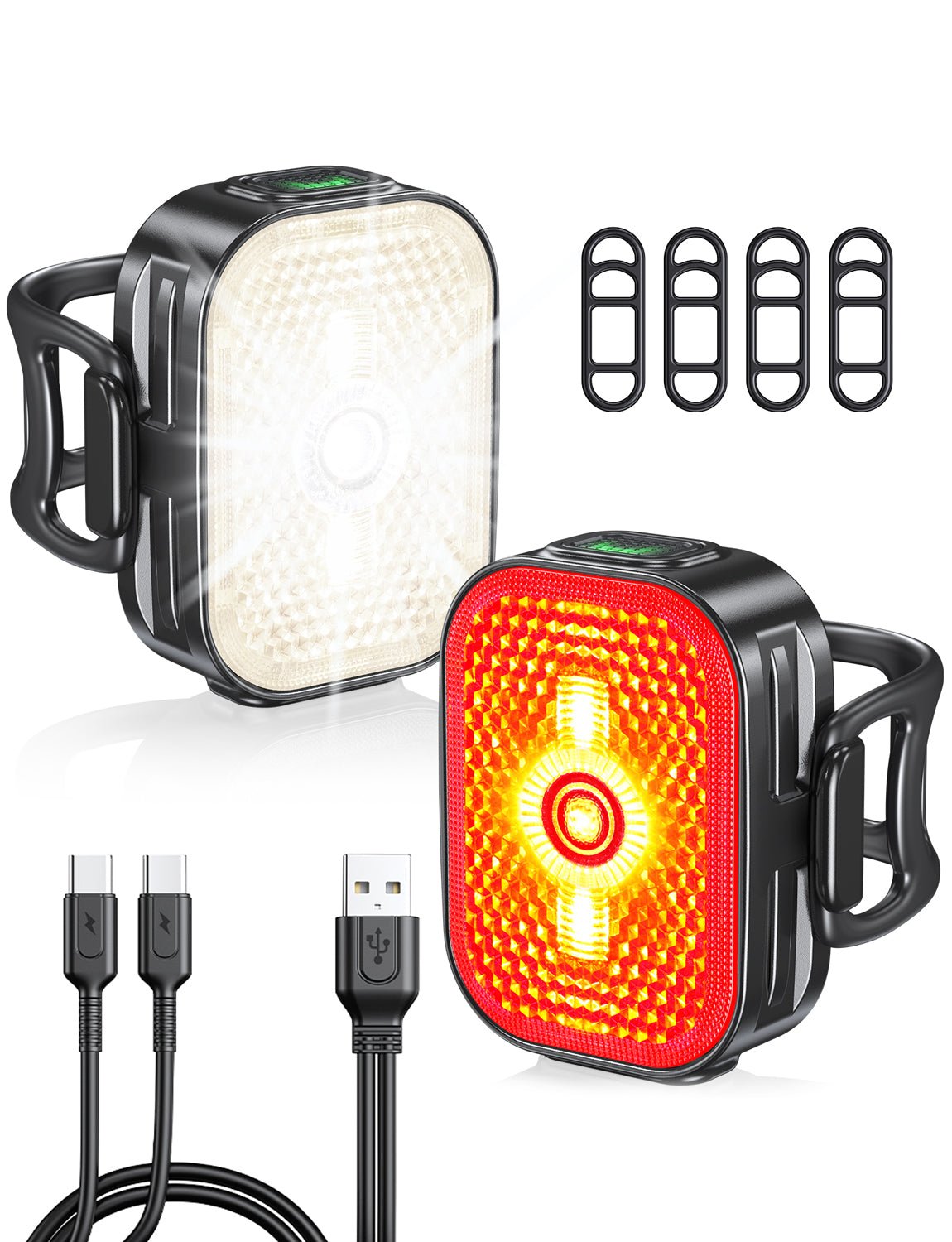 2026 ultra slim bike lights reflectors 8+6 modes USB-C rechargeable