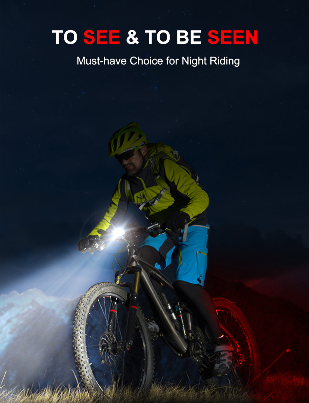 Bike Lights Super Bright, Rechargeable Bicycle Lights Set Multiple Modes