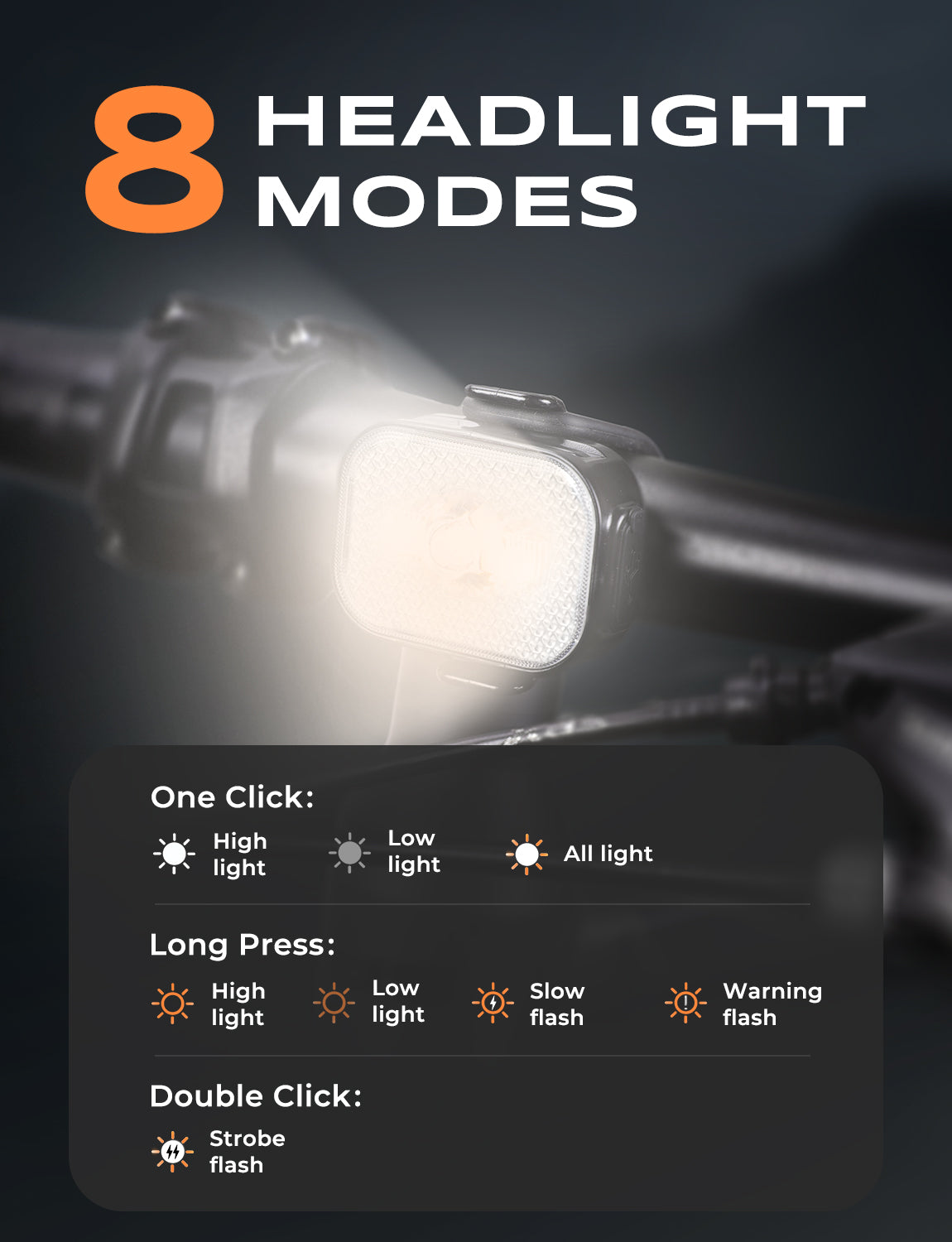 8 HEADLIGHT MODES