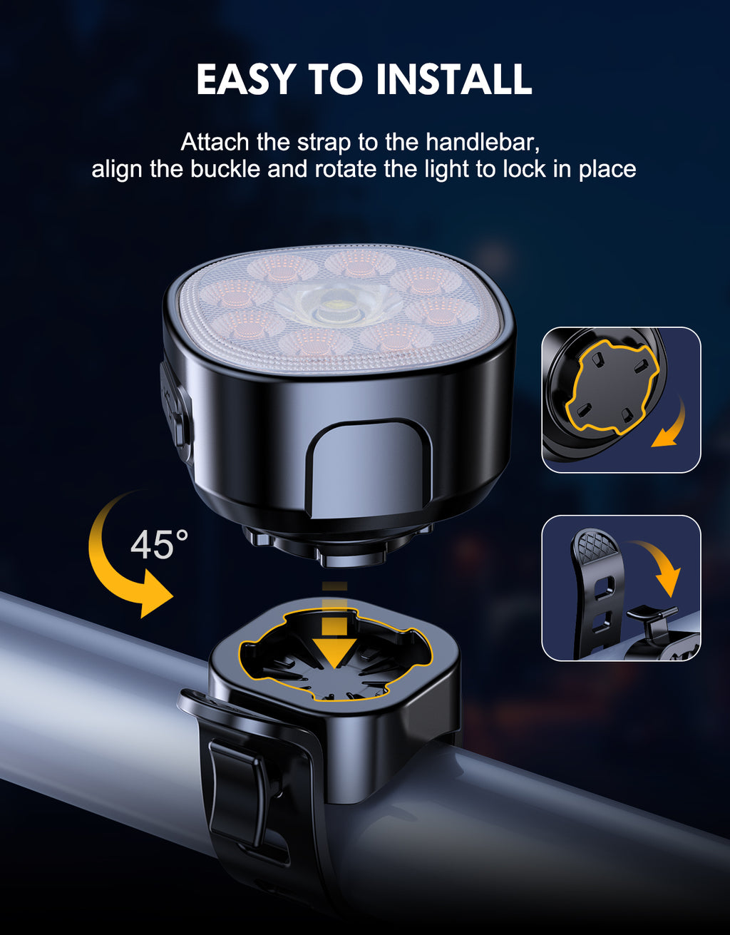 Bike Lights Super Bright, Rechargeable Bicycle Lights Set Multiple