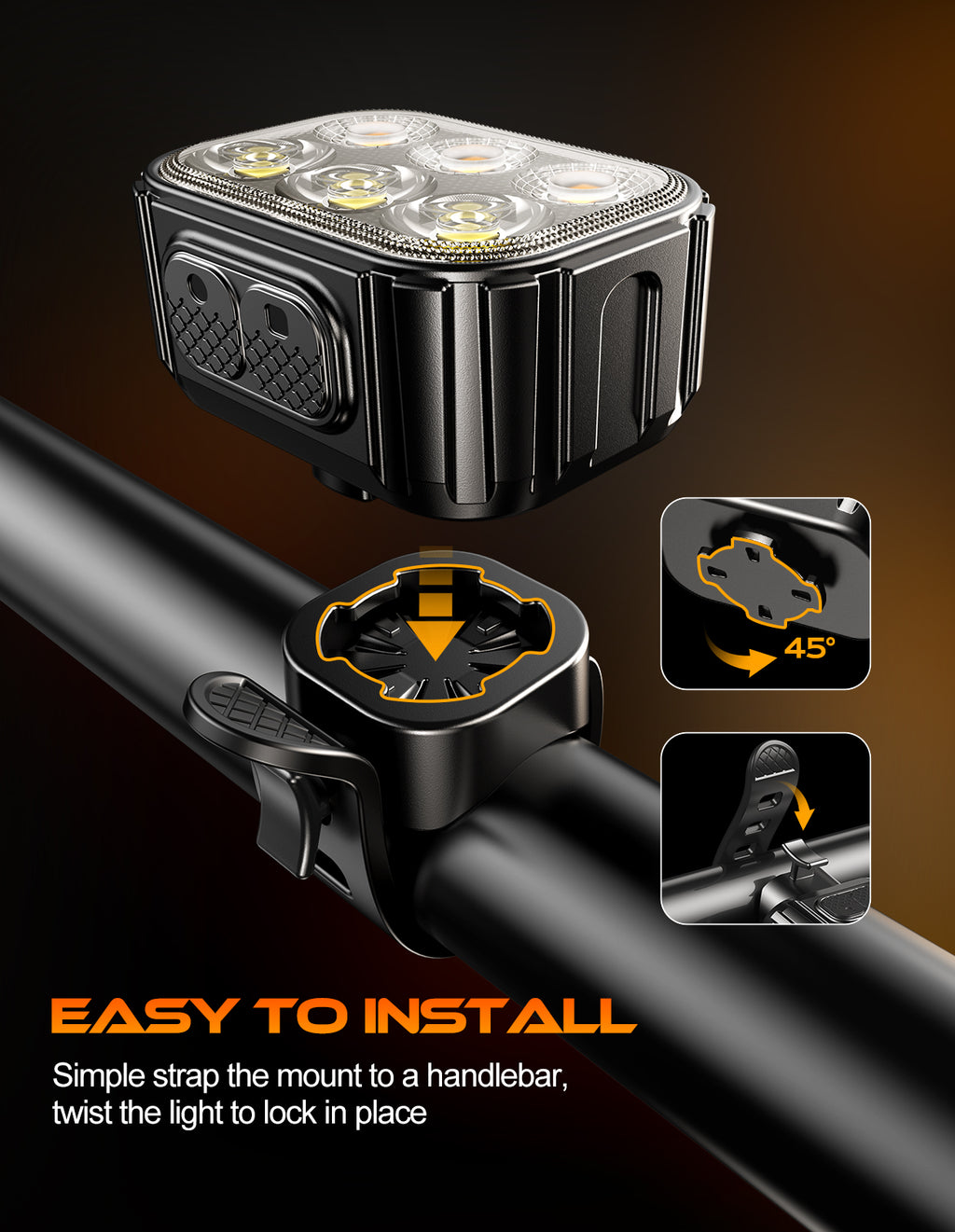 Bike Lights Super Bright, Rechargeable Bicycle Lights Set Multiple Modes