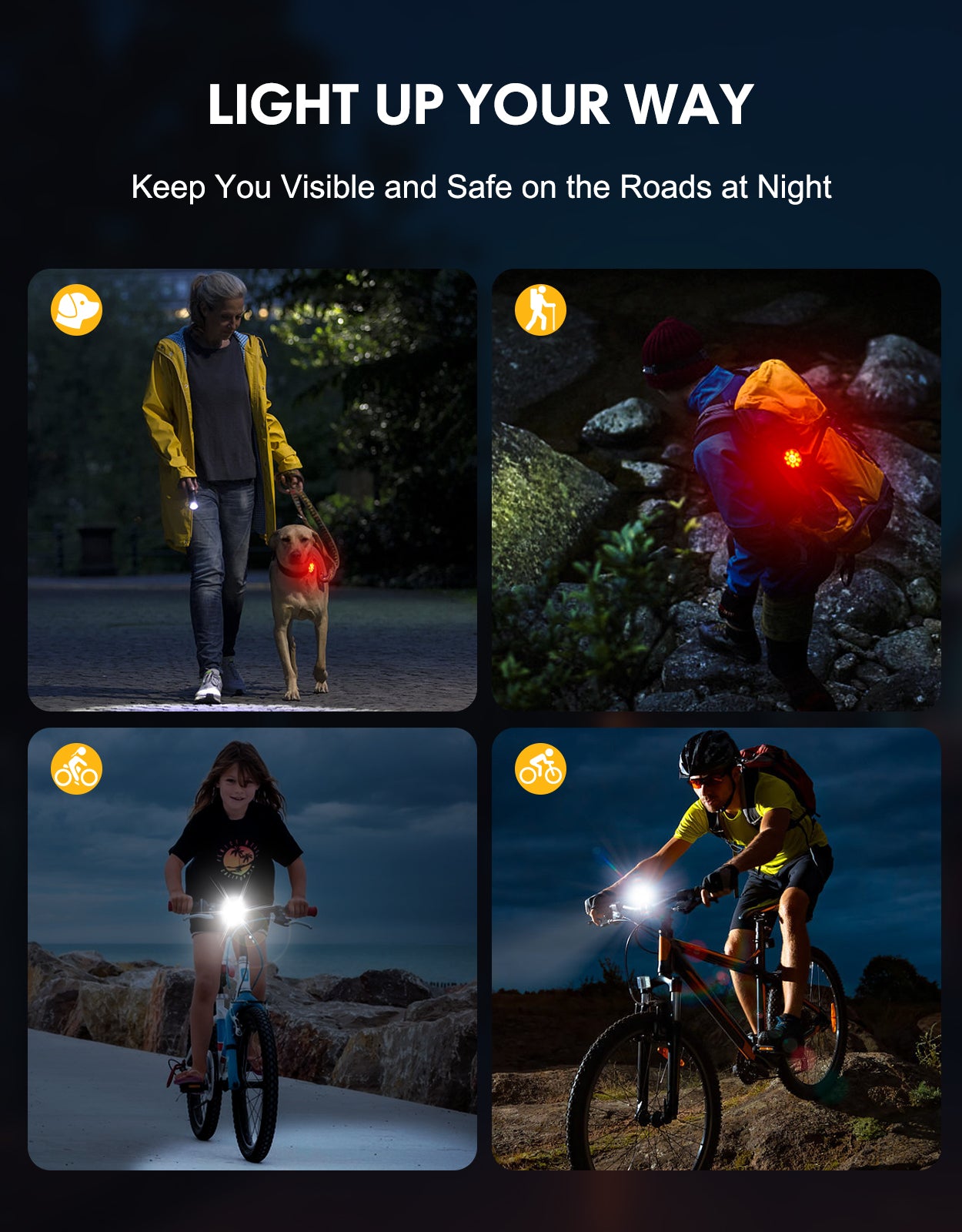 Bike Lights Super Bright, Rechargeable Bicycle Lights Set Multiple