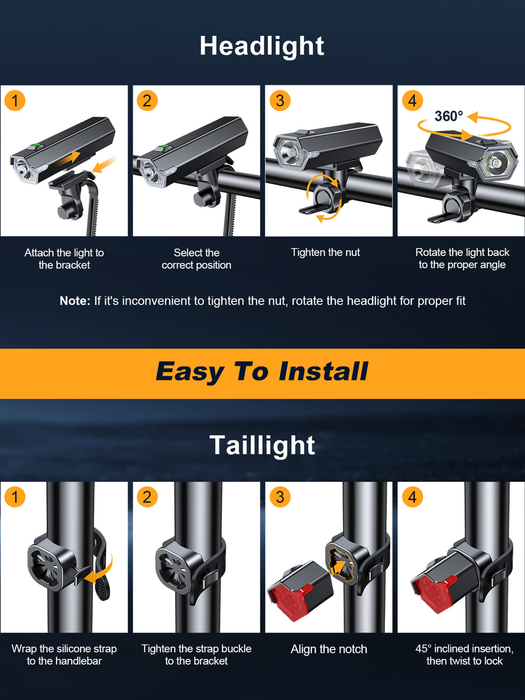 2026 New 1000 Lumen Super Bright Bike Lights with Side Light