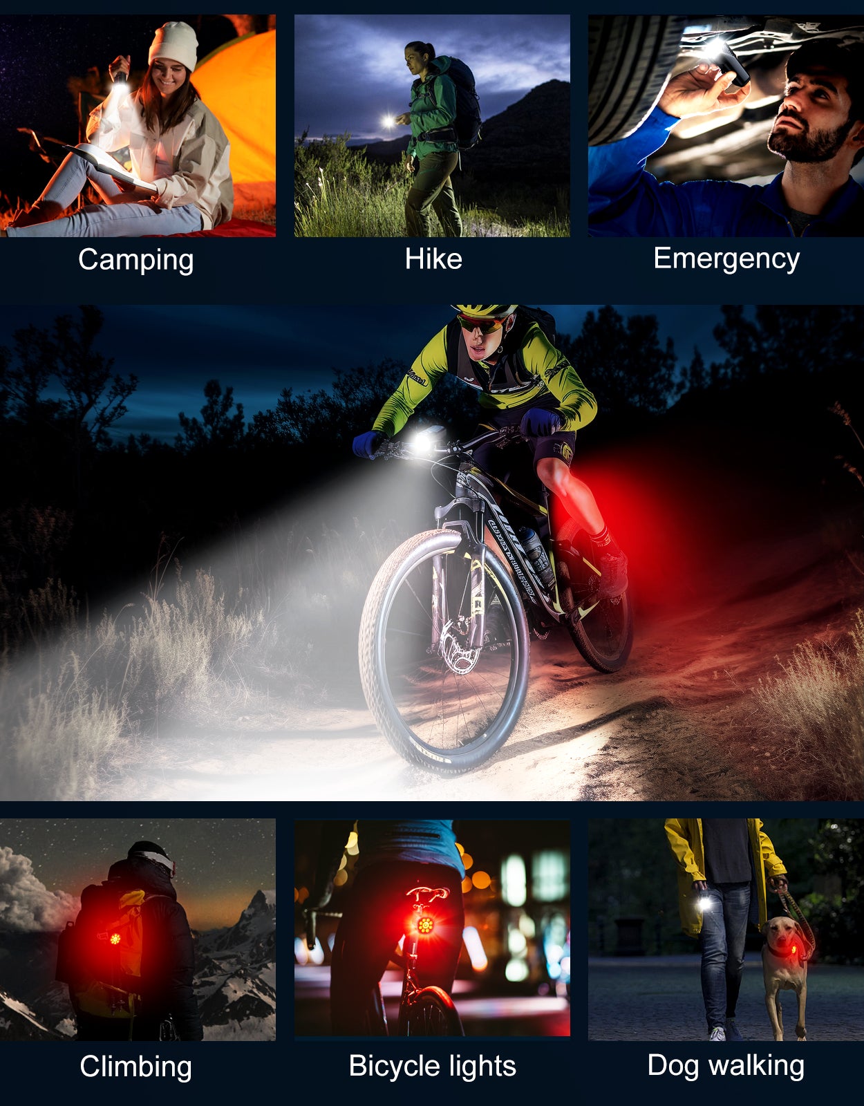 Zewdov High Lumen Super Bright Bike Lights for Night Riding