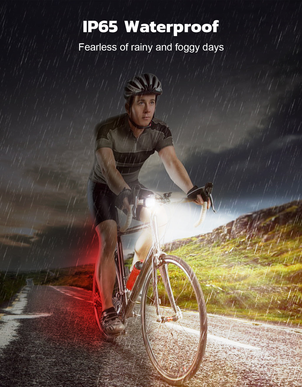 Zewdov Bike Lights Set, USB Rechargeable Front and Rear Bicycle Lights for Night Riding – Waterproof LED Safety Light