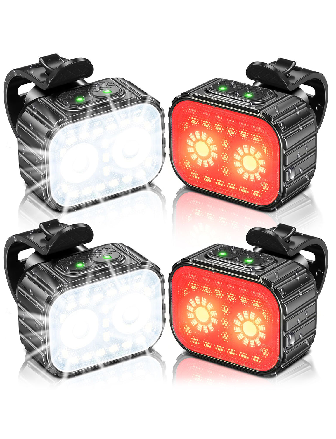 Bike Lights Super Bright, Rechargeable Bicycle Lights Set Multiple Modes